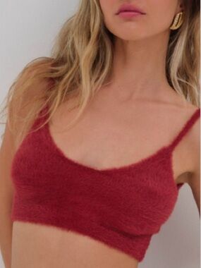 NEW For Love And Lemons Fiona Crop Top / Red / XL